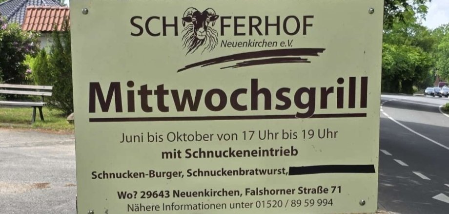 Mittwochsgrill Schild