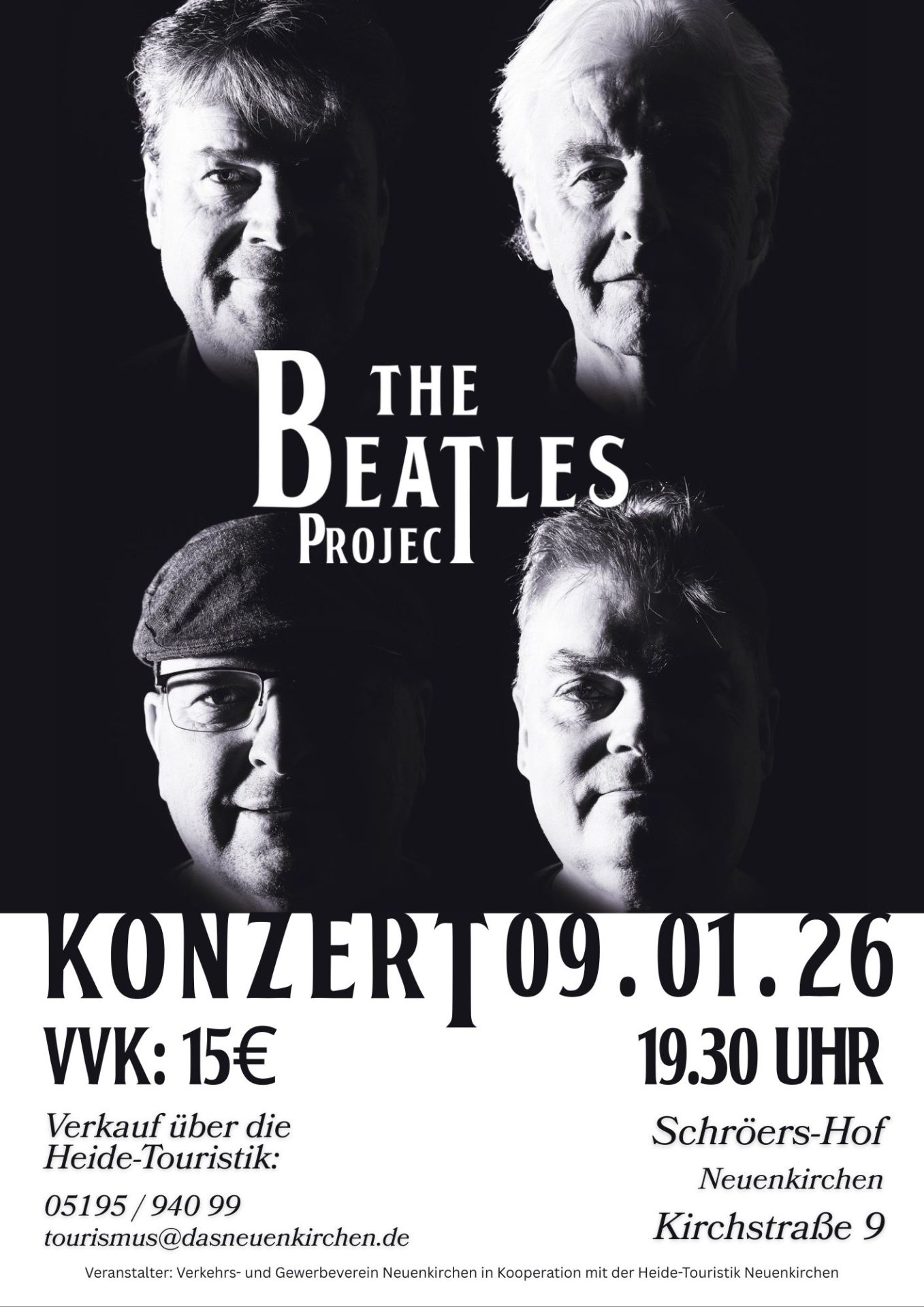 Beatles 09.01.2026 - Plakat Beatles Coverkonzert am 09.01.2026 - Plakat
