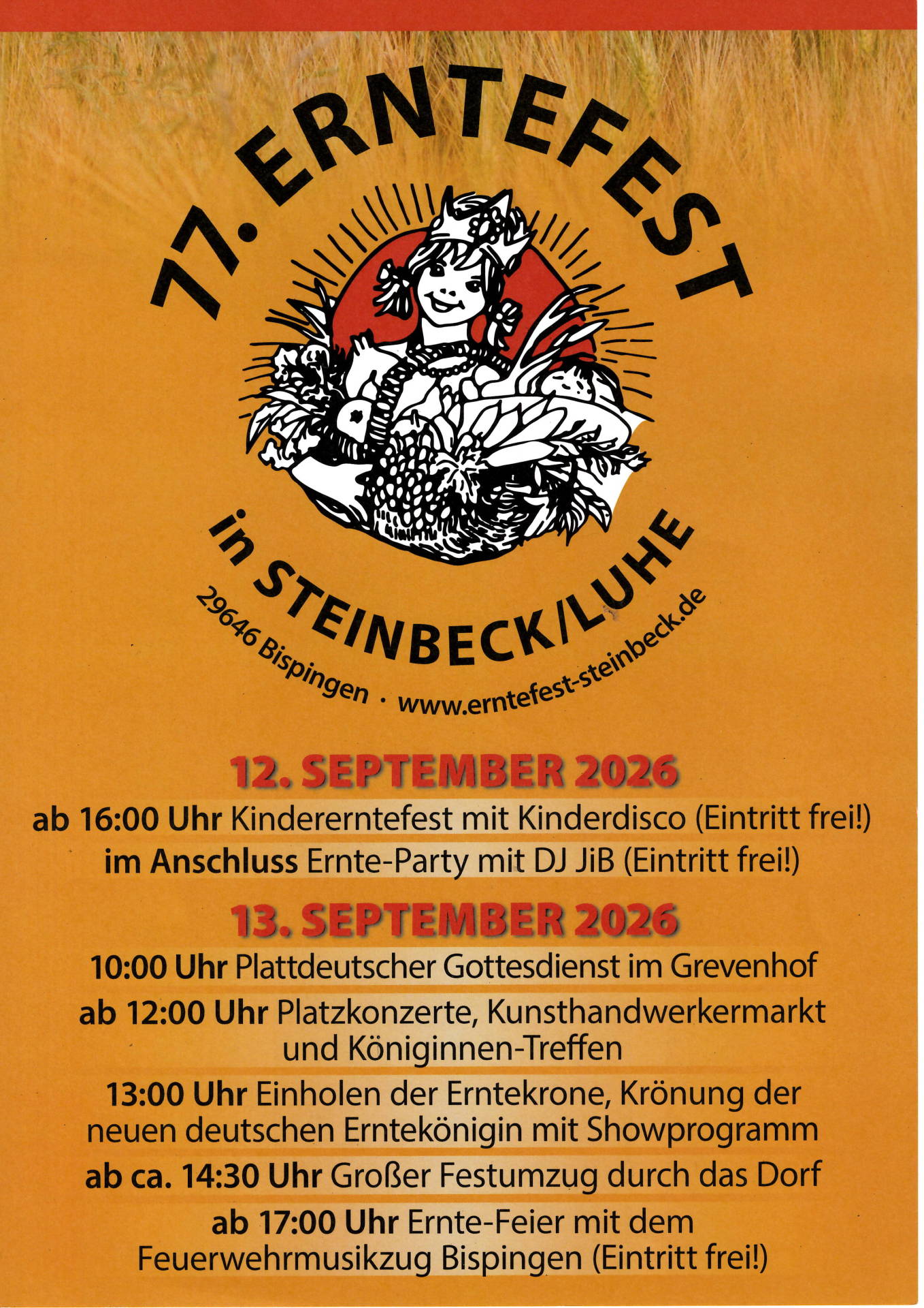 Erntefest Steinbeck/Luhe 2026 Erntefest Steinbeck/Luhe 2026