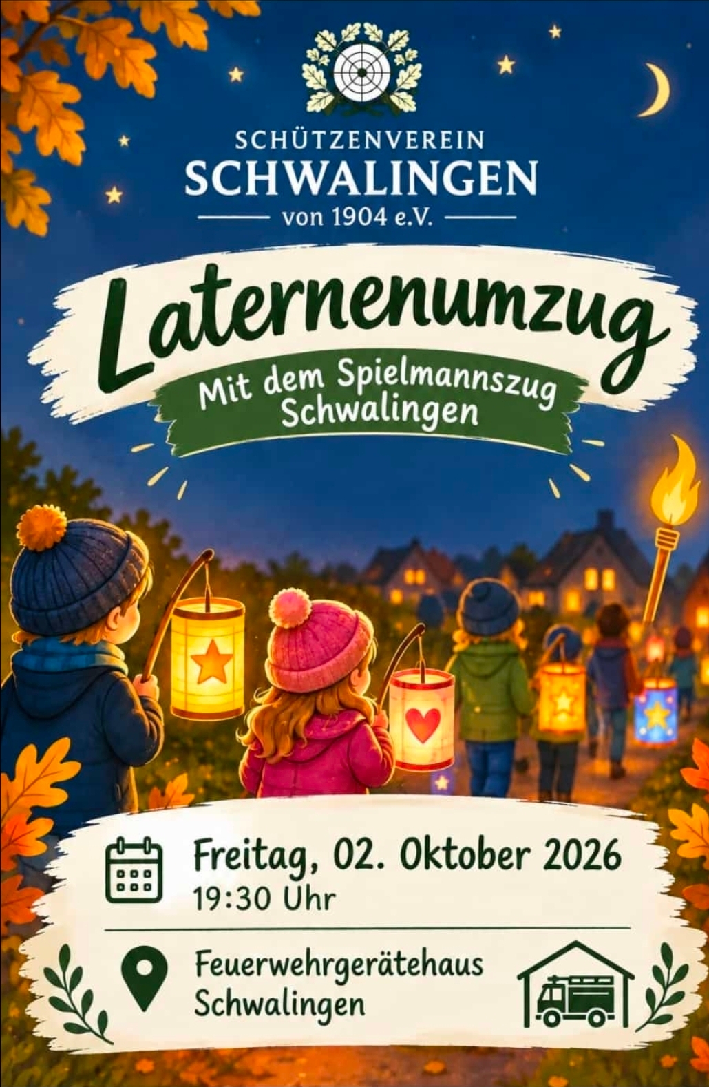 Laternenumzug Schwalingen - Plakat Plakat für den Laternenumzug Schwalingen am 02. Oktober 2026