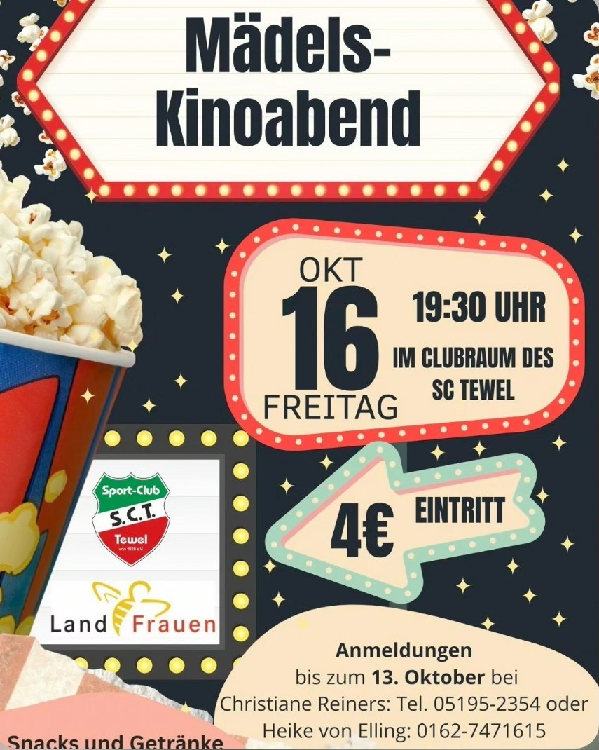 Mädels-Kinoabend der LandFrauen Mädels-Kinoabend der LandFrauen