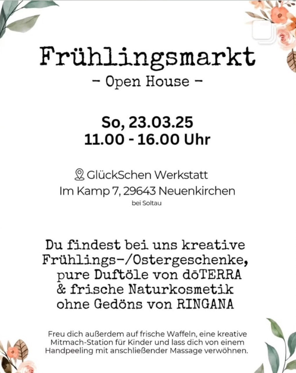 GlückSchen Frühlingsmarkt Plakat GlückSchen Frühlingsmarkt Plakat