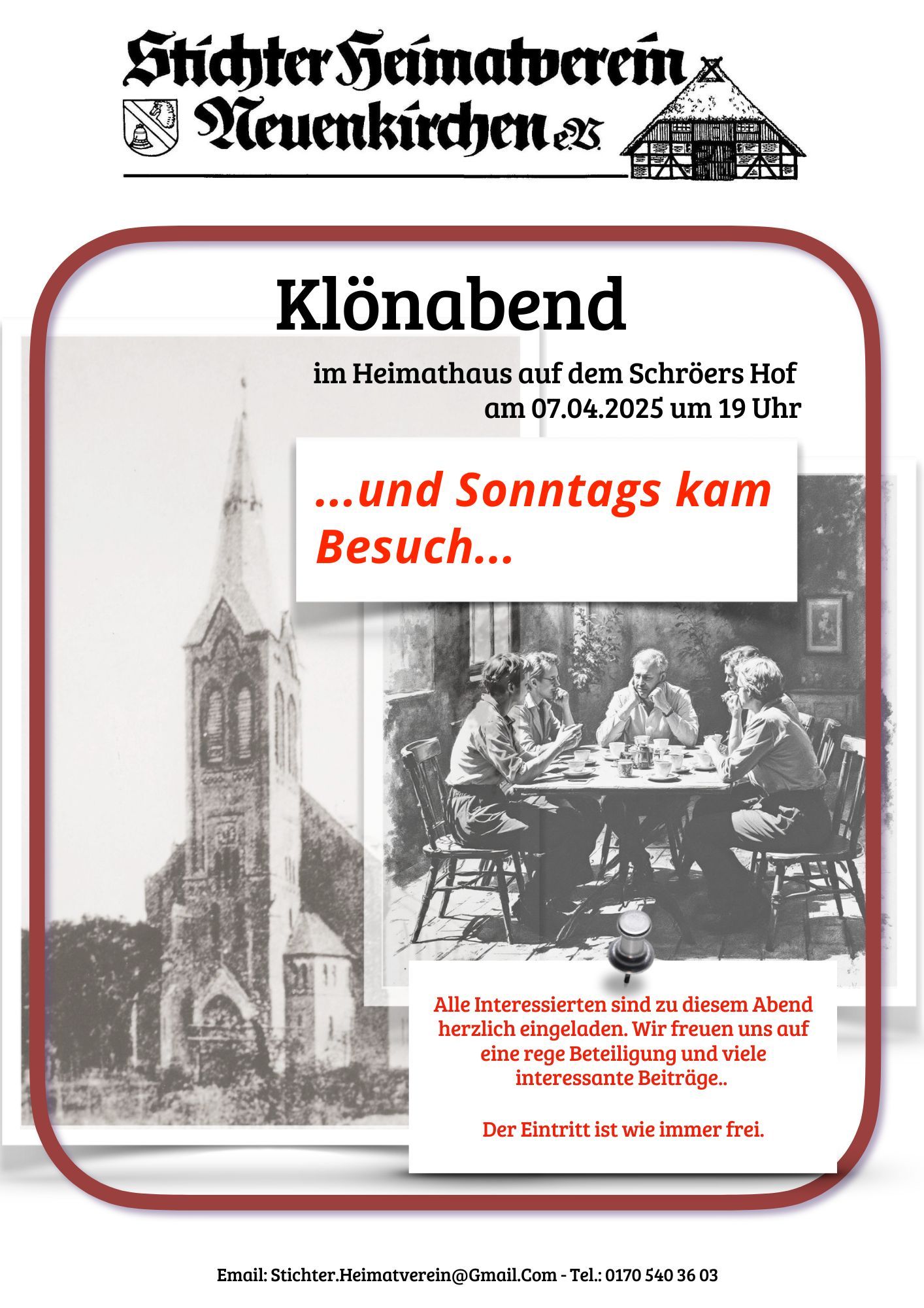 Plakat Klönabend 7.4.25 Plakat Klönabend 7.4.25