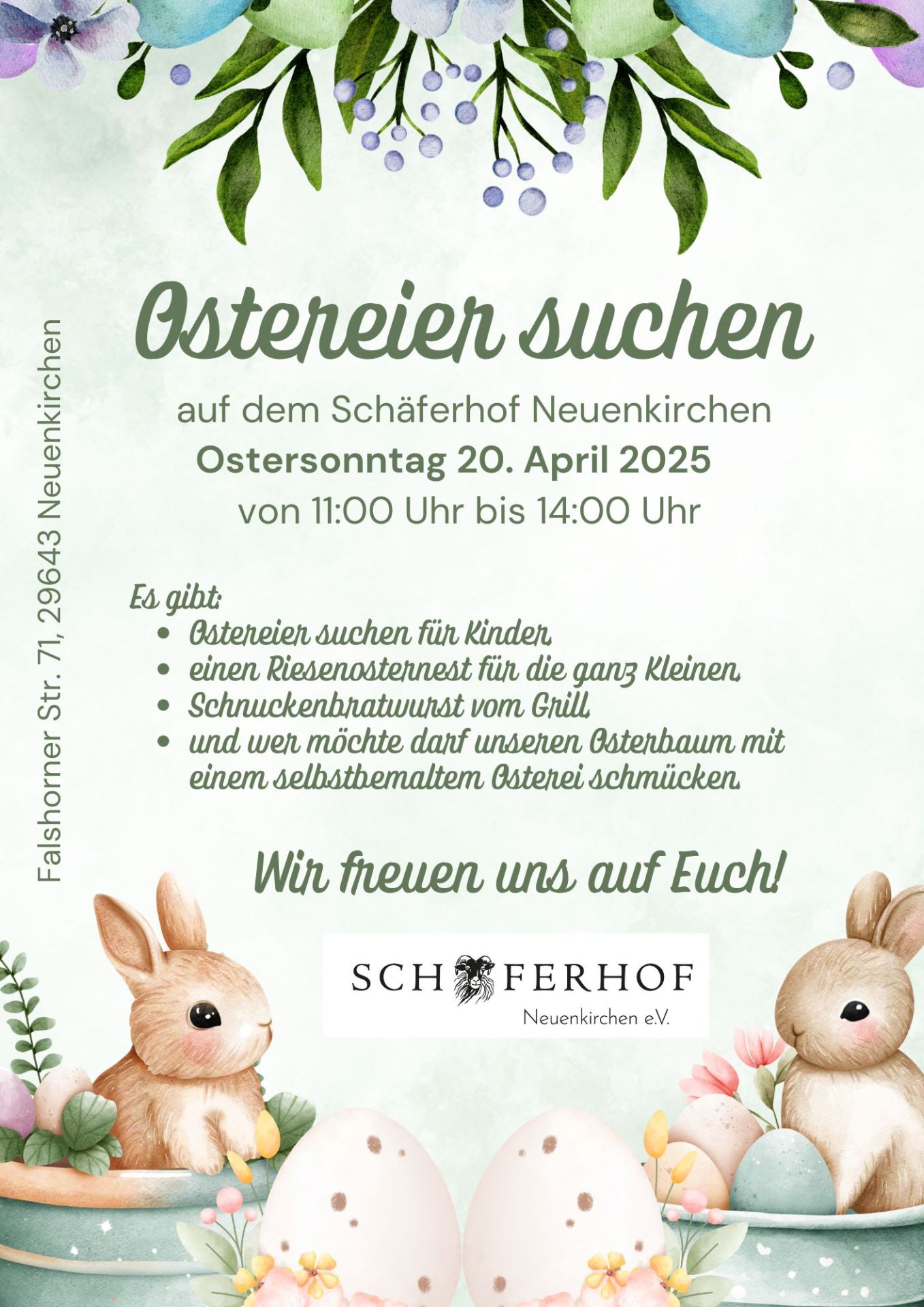 Ostereier suchen auf dem Schäferhof - Plakat Ostereier suchen auf dem Schäferhof - Plakat