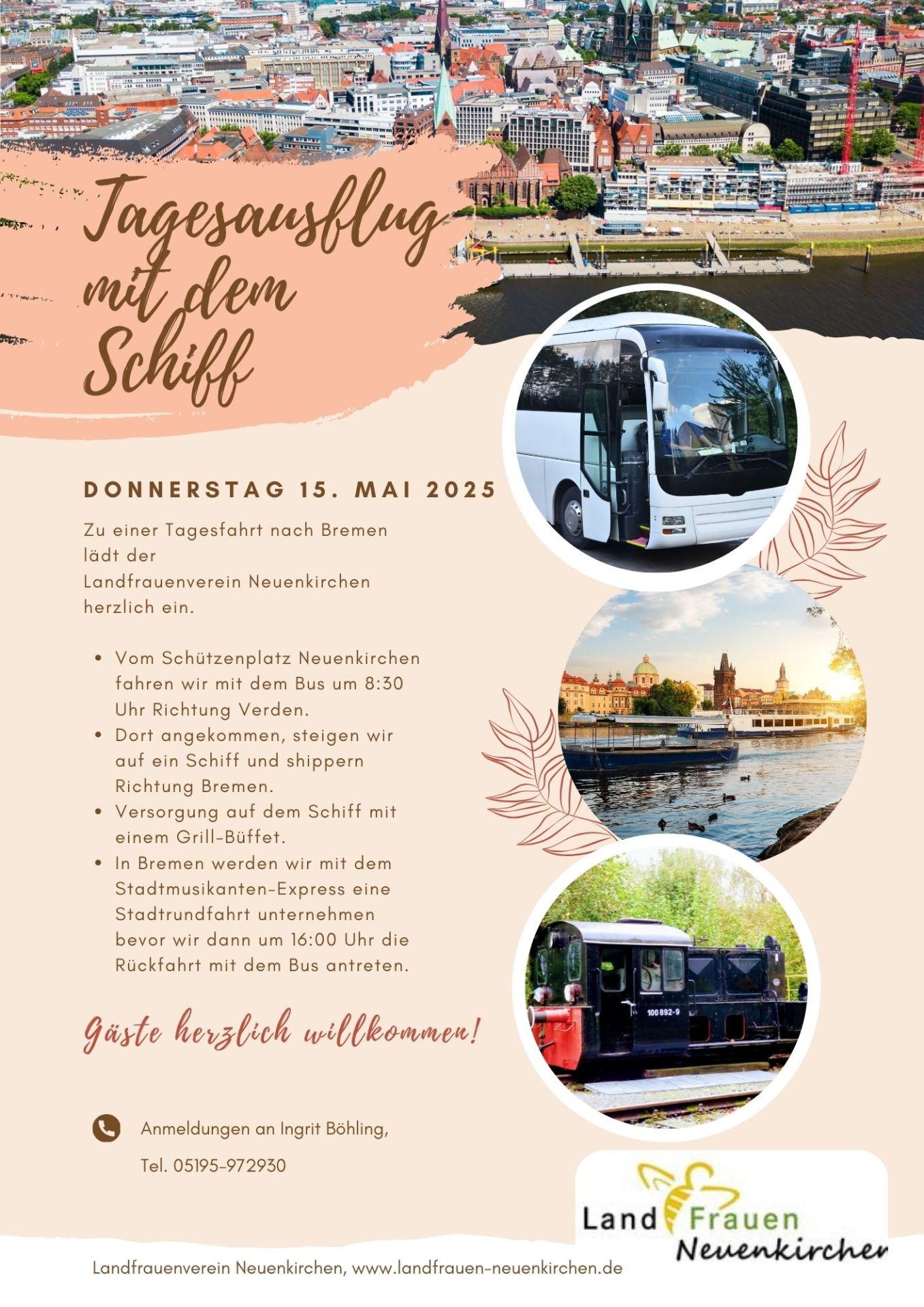 Tagesausflug mit dem Schiff - Plakat Tagesausflug mit dem Schiff - Plakat
