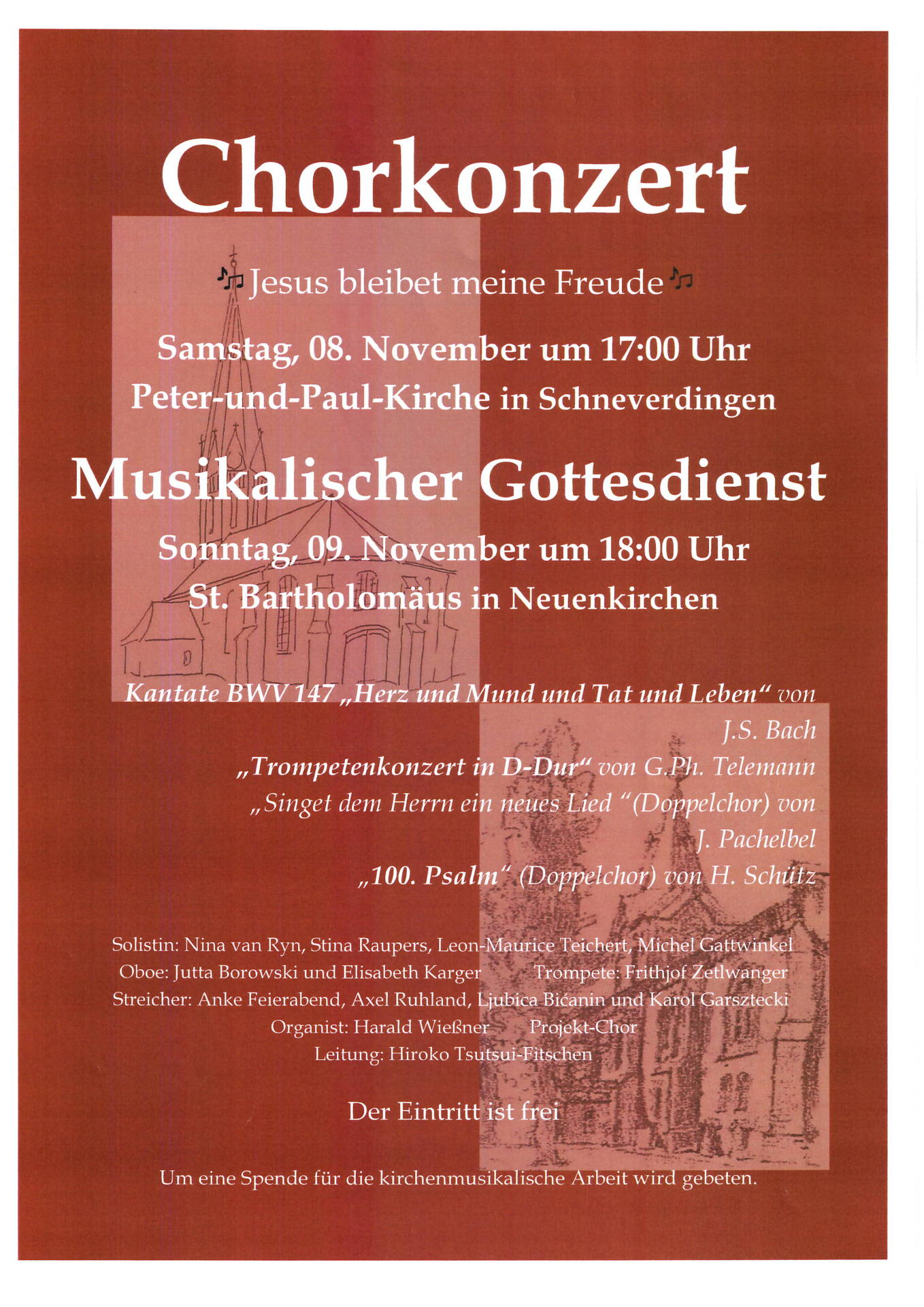 Chorkonzert Plakat Plakat für das Chorkonzert am 8.11. und den musikalischen Gottesdienst am 9.11.
