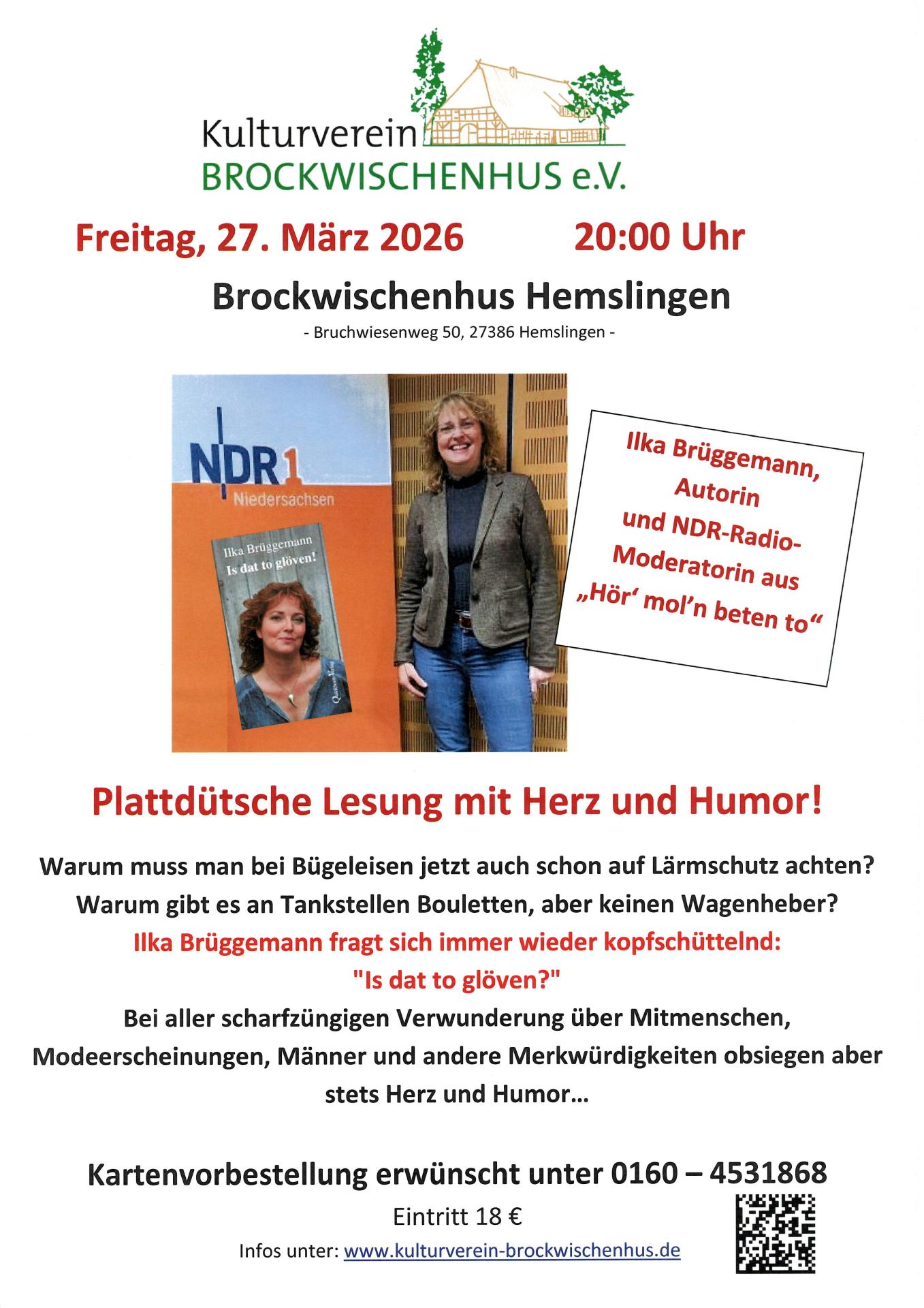 Plattdütsche Lesung im Brockwischenhus Hemslingen Plattdütsche Lesung im Brockwischenhus Hemslingen