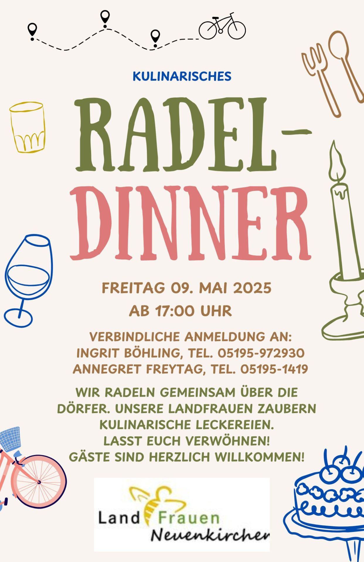 Kulinarisches Radeldinner - Plakat