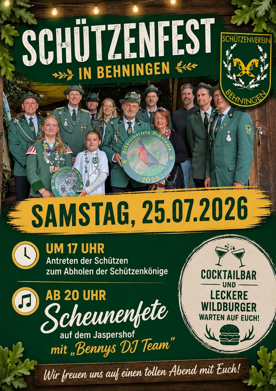 Schützenfest Behningen 2026 Samstag Plakat Schützenfest Behningen 2026 Samstag Plakat