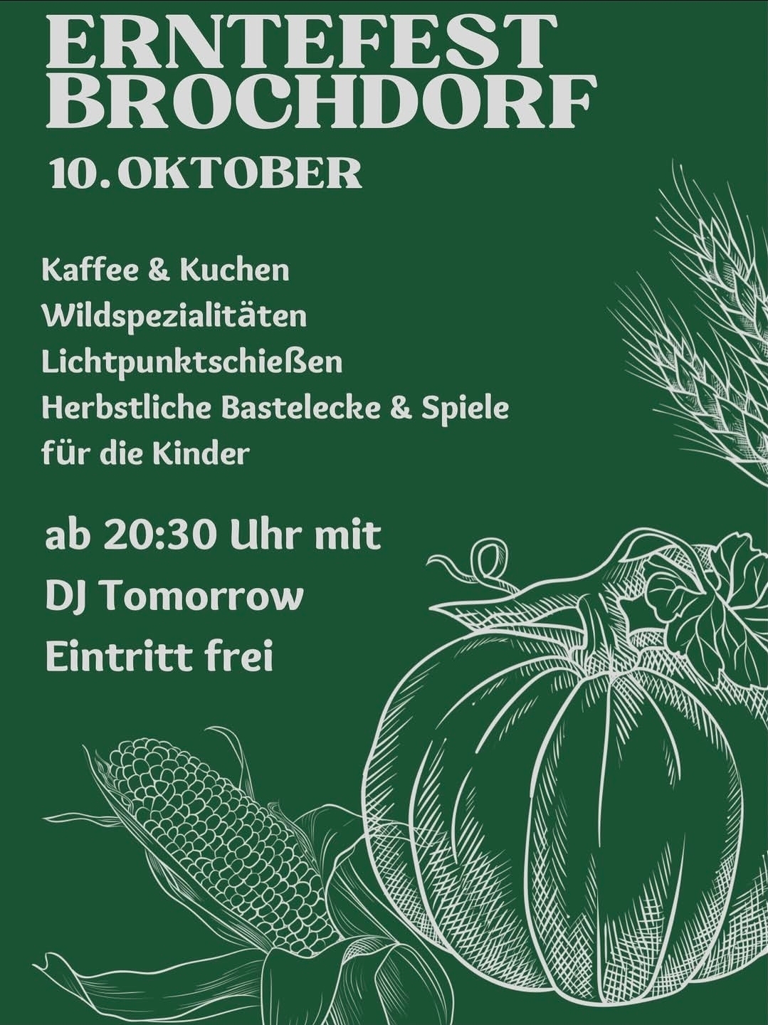 Erntefest Brochdorf Plakat fürs Erntefest Brochdorf 2026